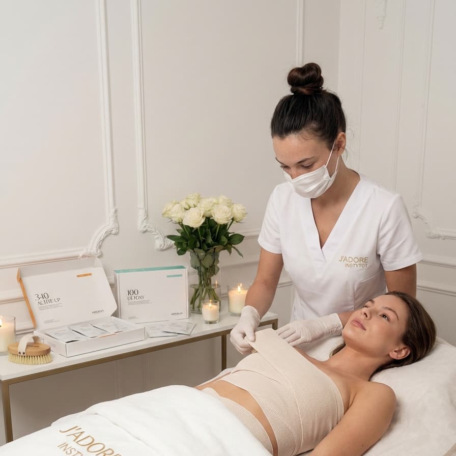 Arosha bandages / body wrapping — treatment at J'adore Instytut — Active mask/serum