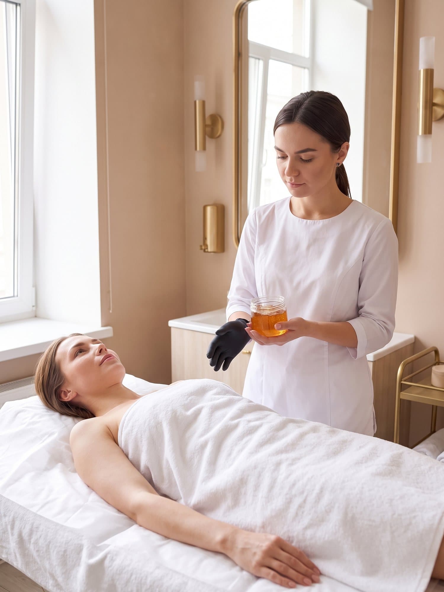Sugar paste hair removal (sugaring) — treatment at J'adore Instytut — Preparation