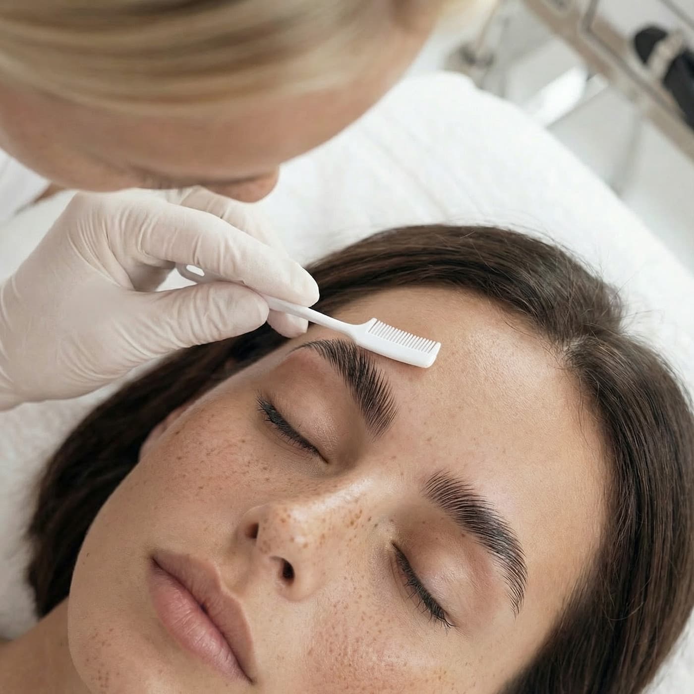 Brow lamination — treatment at J'adore Instytut — Patch test