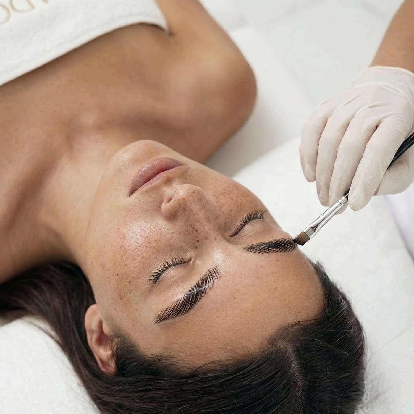 Brow lamination — treatment at J'adore Instytut — Fixing