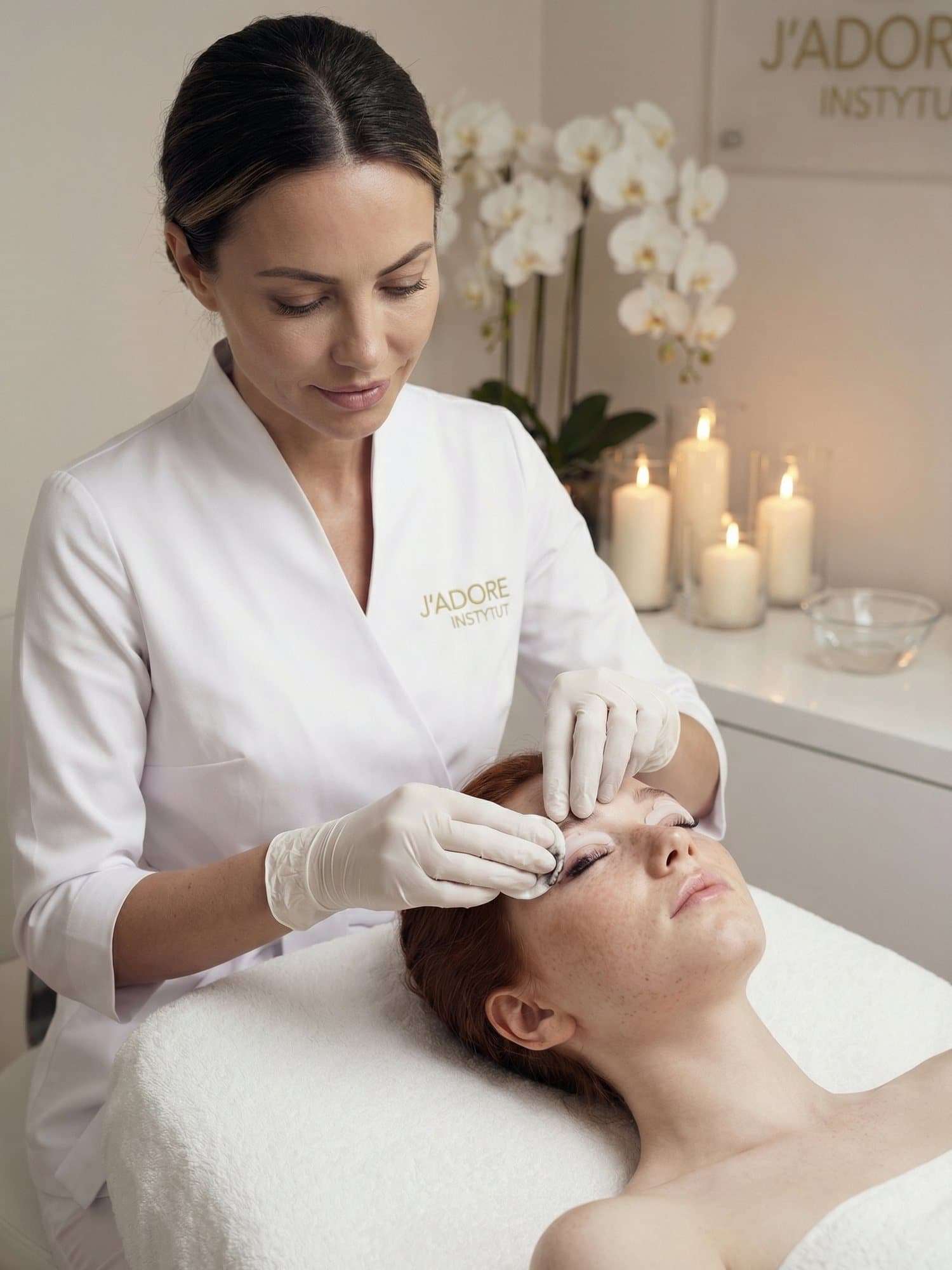 Lash lift and lamination — treatment at J'adore Instytut — Setting the shape