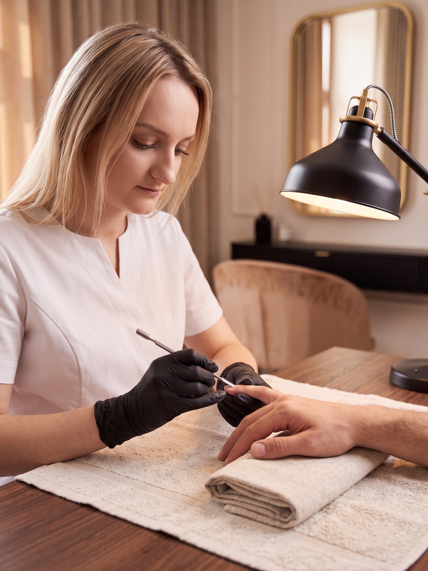 Men's manicure — treatment at J'adore Instytut — Soak and softening