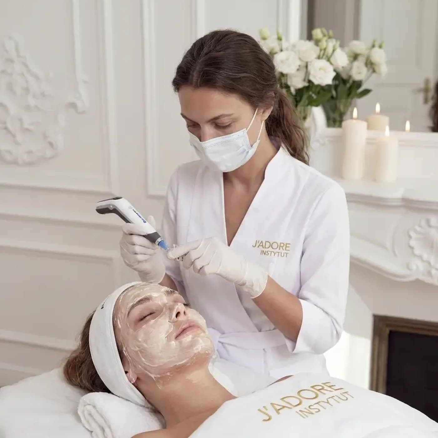 Biomimetic Peptide — treatment at J'adore Instytut — Applying the peel