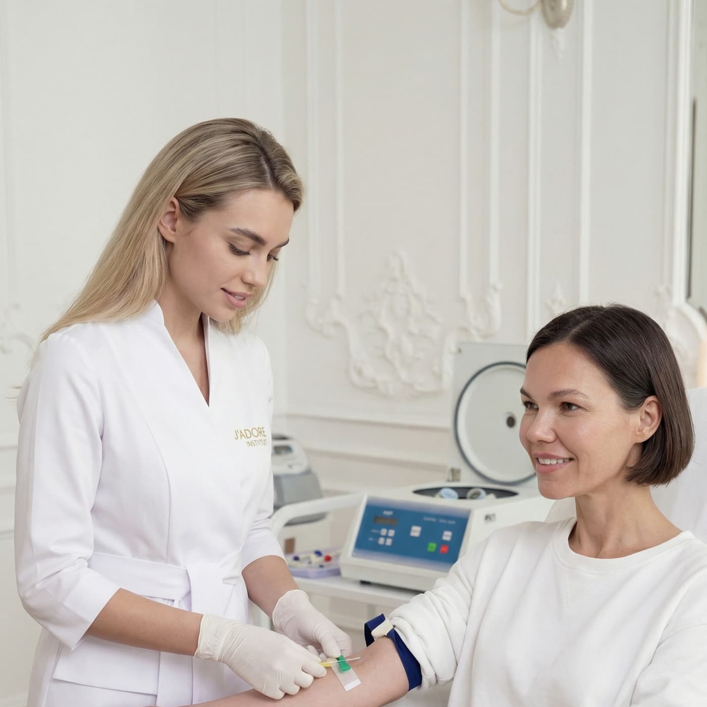 PRP plasma — treatment at J'adore Instytut — Blood draw