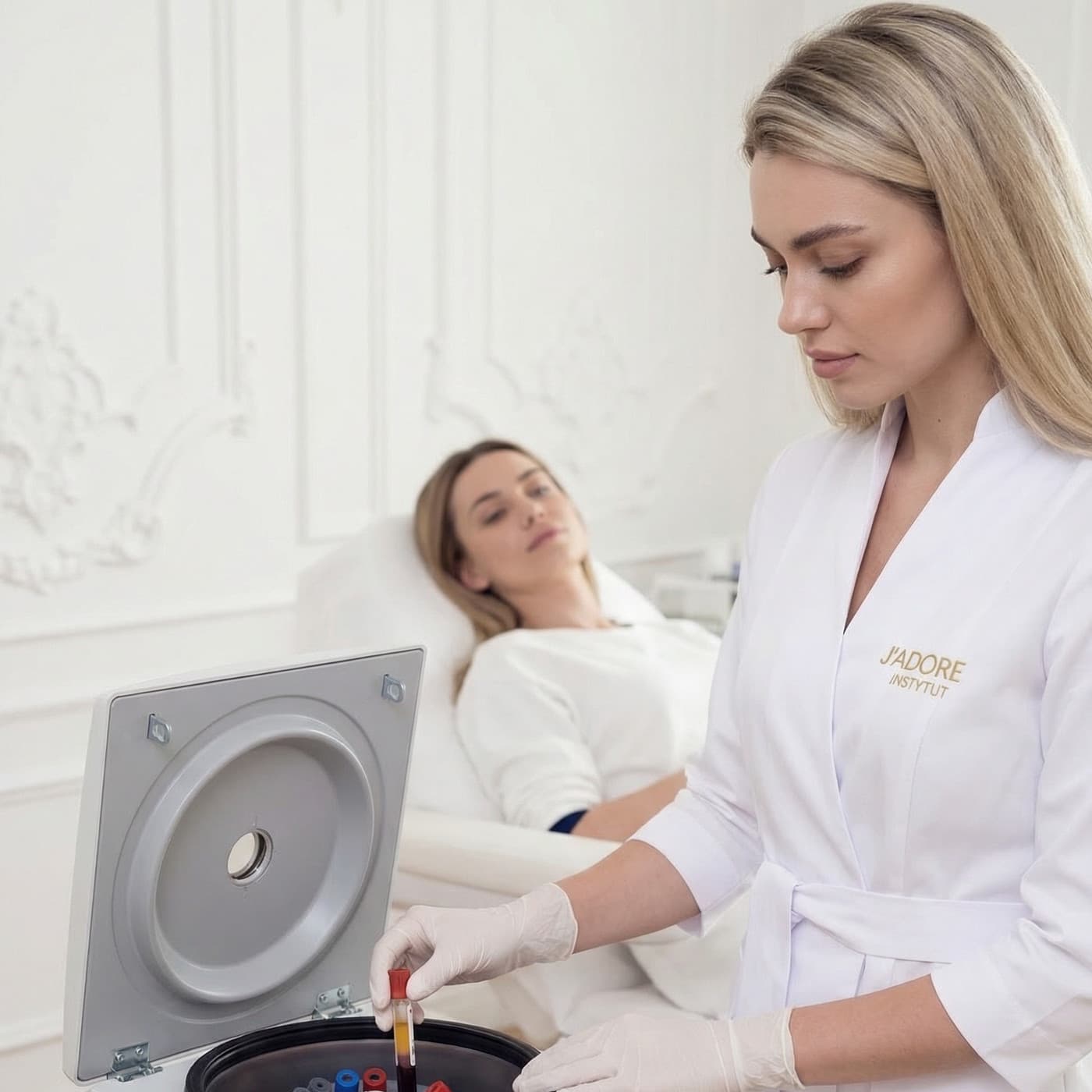 PRP plasma — treatment at J'adore Instytut — Centrifugation and preparation