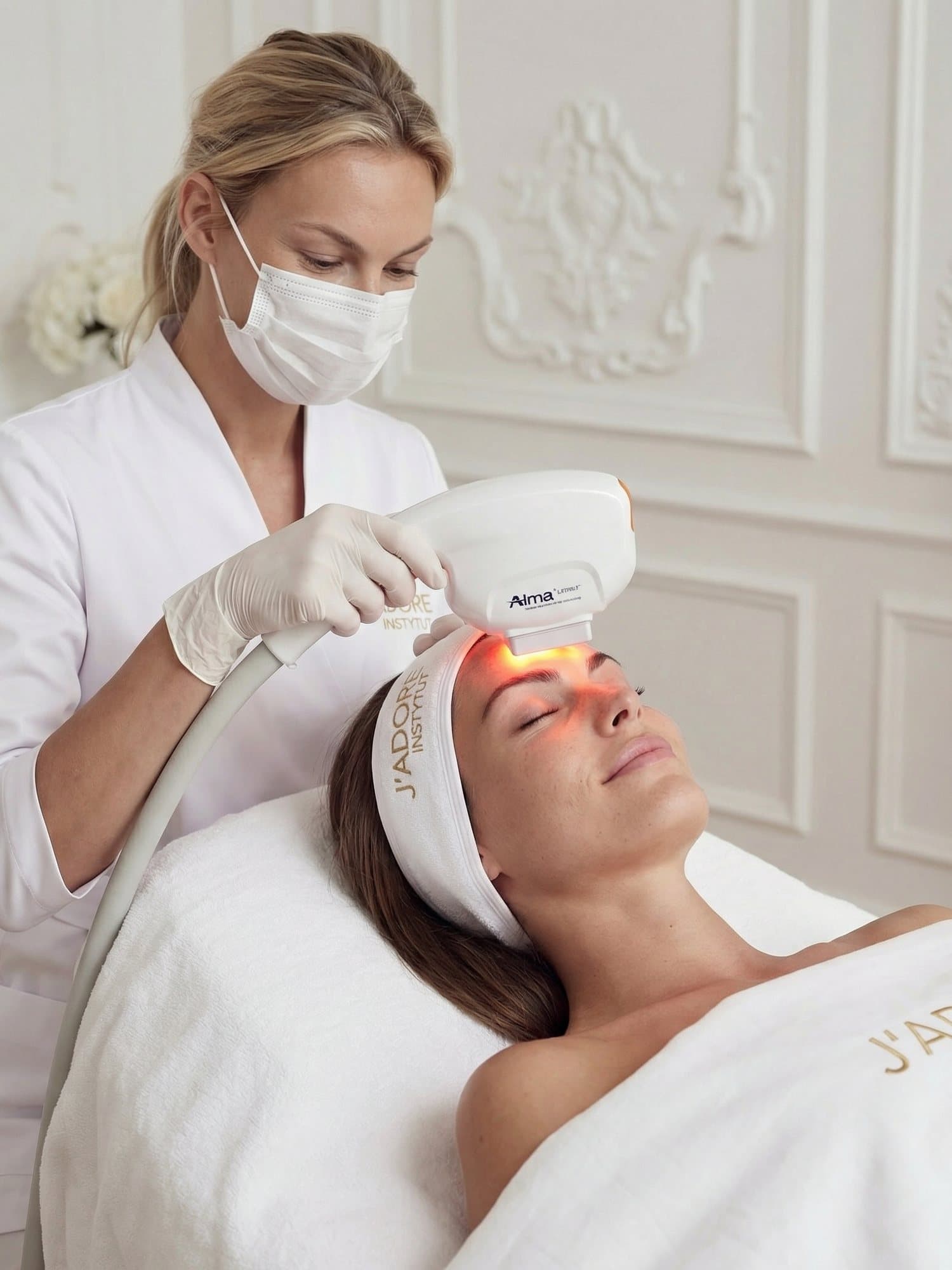 NIR thermolifting (Soprano NIR) — treatment at J'adore Instytut — Applying the NIR applicator