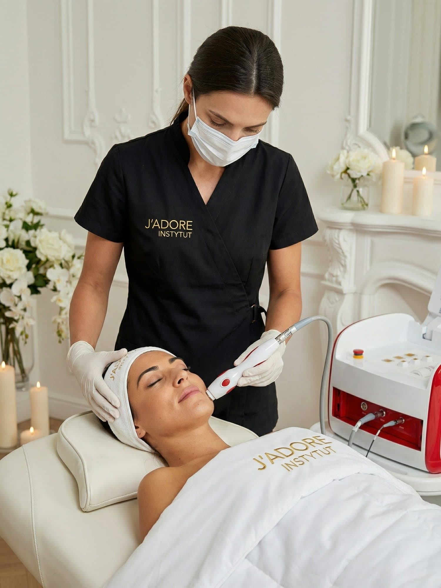 Thuzzle GMV — treatment at J'adore Instytut — Working with the RF applicator