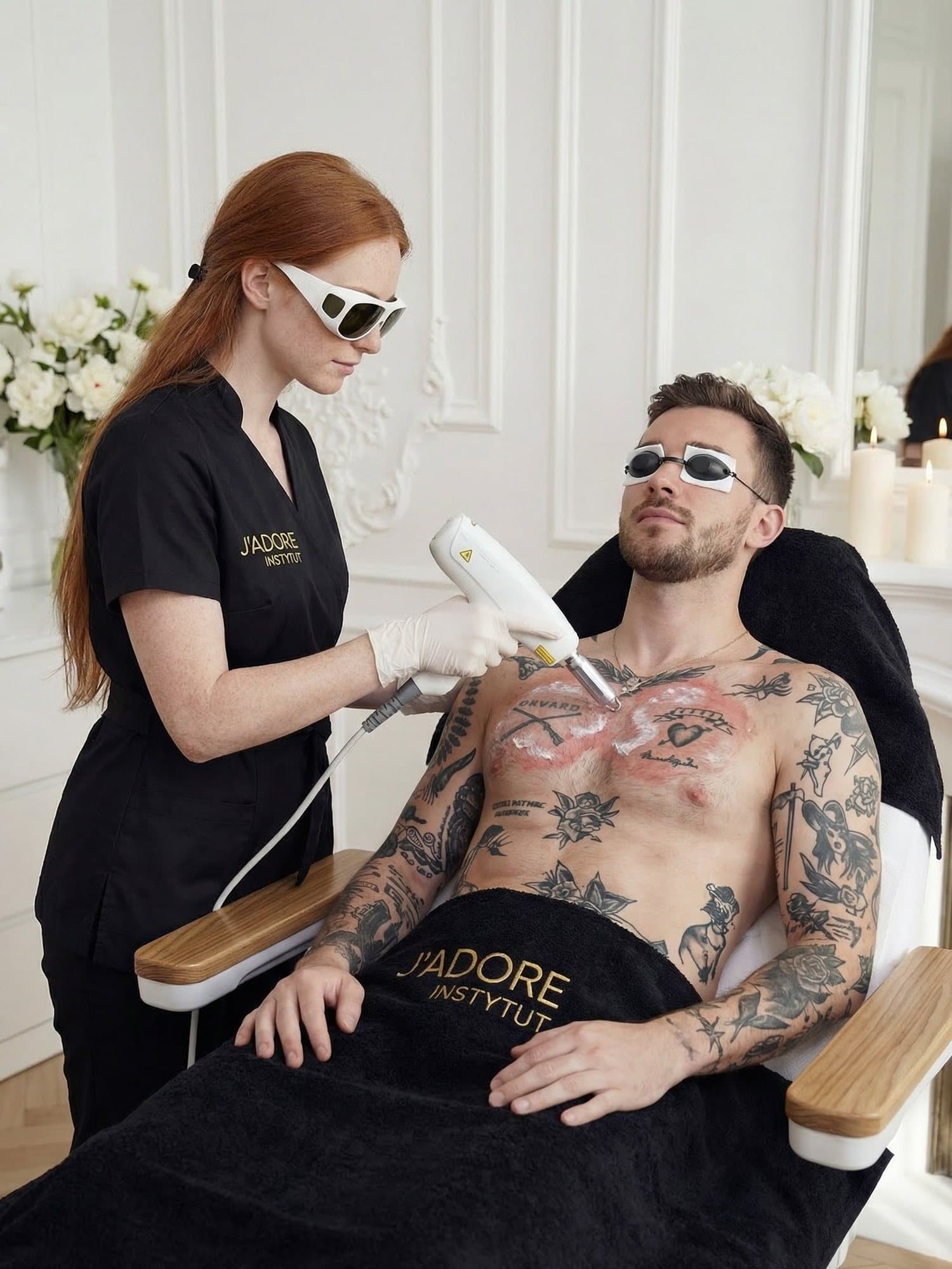 Tattoo removal (Q-Switch Nd:YAG 1064/532) — treatment at J'adore Instytut — Skin preparation