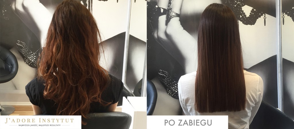 keratynowe prostowanie włosów warszawa - przed i po zabiegu